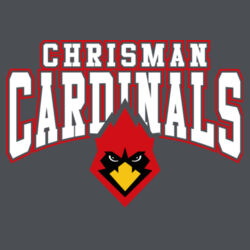 Chrisman Cardinals Design CC1 on a Port & Company® - Core Cotton Ringer Tee Design