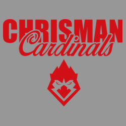 Chrisman Cardinals Design CC4 on a District® - Perfect Blend ® CVC Tee Design