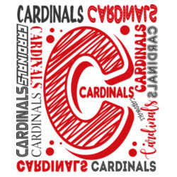 Chrisman Cardinals Design CC6 on a District® - Perfect Blend ® CVC Tee Design