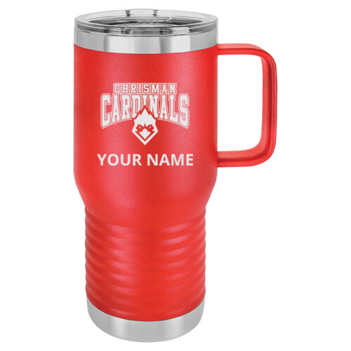 Chrisman Cardinals Design CCE1 Engraved on a Polar Camel® - 20 oz.Travel Mug Vacuum Insulated with Slider Lid Thumbnail