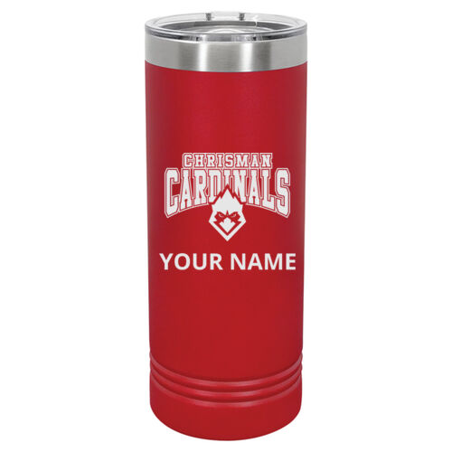 Chrisman Cardinals Design CCE1 Engraved on a Polar Camel® - 22 oz. Skinny Tumbler with Slider Lid Thumbnail