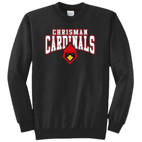 Chrisman Cardinals Design CC1 on a Port & Company® - Core Fleece Crewneck Sweatshirt Thumbnail