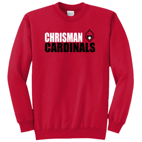 Chrisman Cardinals Design CC2 on a Port & Company® - Core Fleece Crewneck Sweatshirt Thumbnail