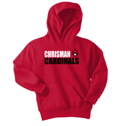 Chrisman Cardinals Design CC2 on a Port & Company® - Youth Core Fleece Pullover Hooded Sweatshirt Thumbnail