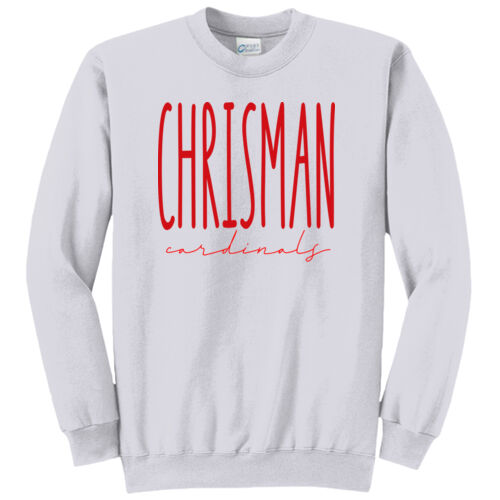 Chrisman Cardinals Design CC3 on a Port & Company® - Core Fleece Crewneck Sweatshirt Thumbnail