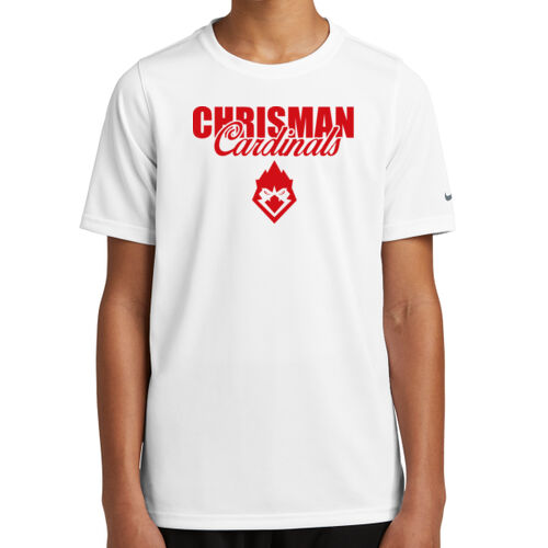 Chrisman Cardinals Design CC4 on a Port & Company® - Youth Swoosh Sleeve rLegend Tee Thumbnail