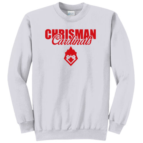Chrisman Cardinals Design CC4 on a Port & Company® - Core Fleece Crewneck Sweatshirt Thumbnail