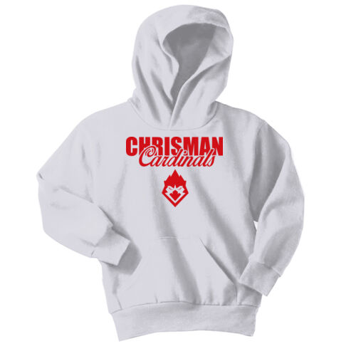 Chrisman Cardinals Design CC4 on a Port & Company® - Youth Core Fleece Pullover Hooded Sweatshirt Thumbnail