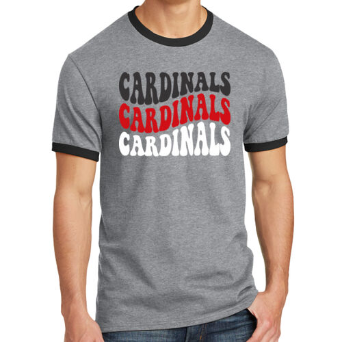 Chrisman Cardinals Design CC5 on a Port & Company® - Core Cotton Ringer Tee Thumbnail