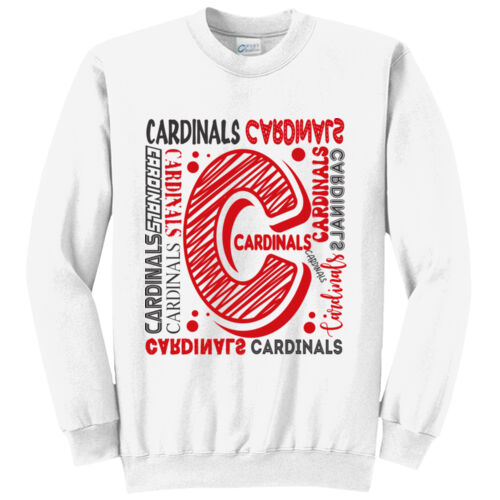 Chrisman Cardinals Design CC6 on a Port & Company® - Core Fleece Crewneck Sweatshirt Thumbnail