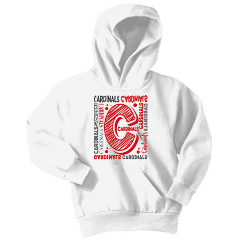 Chrisman Cardinals Design CC6 on a Port & Company® - Youth Core Fleece Pullover Hooded Sweatshirt Thumbnail