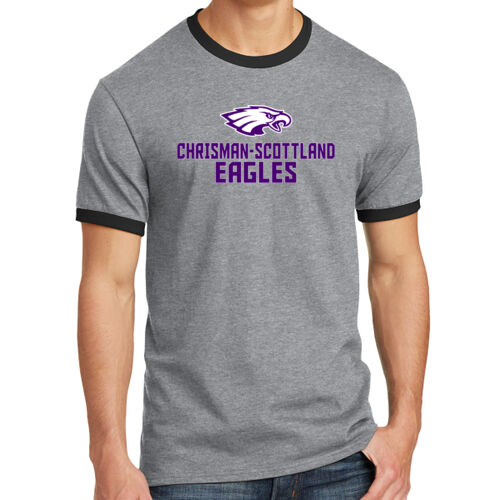 Chrisman - Scottland Eagles Design CS2 on a Port & Company® - Core Cotton Ringer Tee Thumbnail