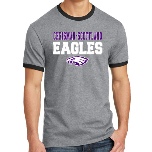 Chrisman - Scottland Eagles Design CS3 on a Port & Company® - Core Cotton Ringer Tee Thumbnail