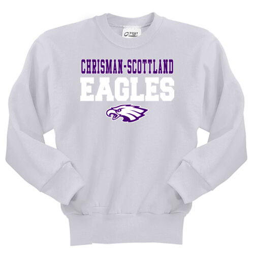Chrisman - Scottland Eagles Design CS3 on a Port & Company® - Youth Core Fleece Crewneck Sweatshirt Thumbnail