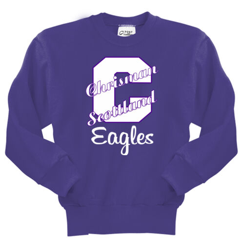 Chrisman - Scottland Eagles Design CS5 on a Port & Company® - Youth Core Fleece Crewneck Sweatshirt Thumbnail