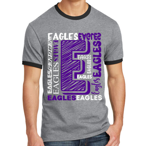 Chrisman - Scottland Eagles Design CS6 on a Port & Company® - Core Cotton Ringer Tee Thumbnail